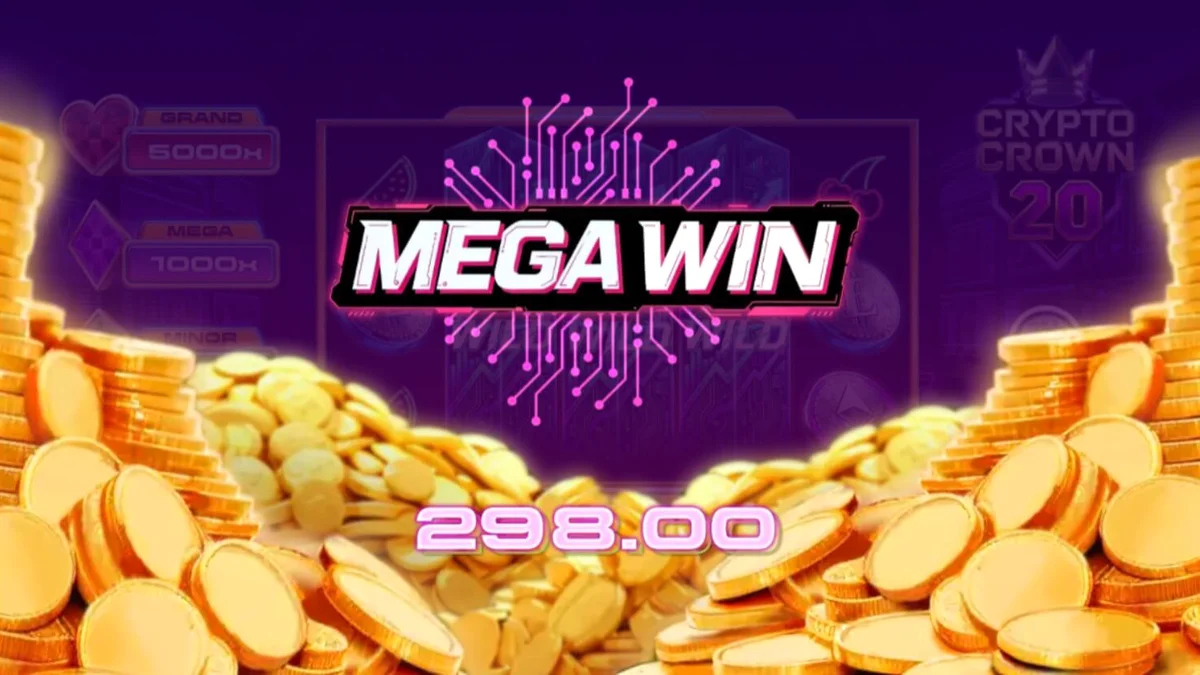 Crypto Crown 20 slot machine interface na may neon na disenyo